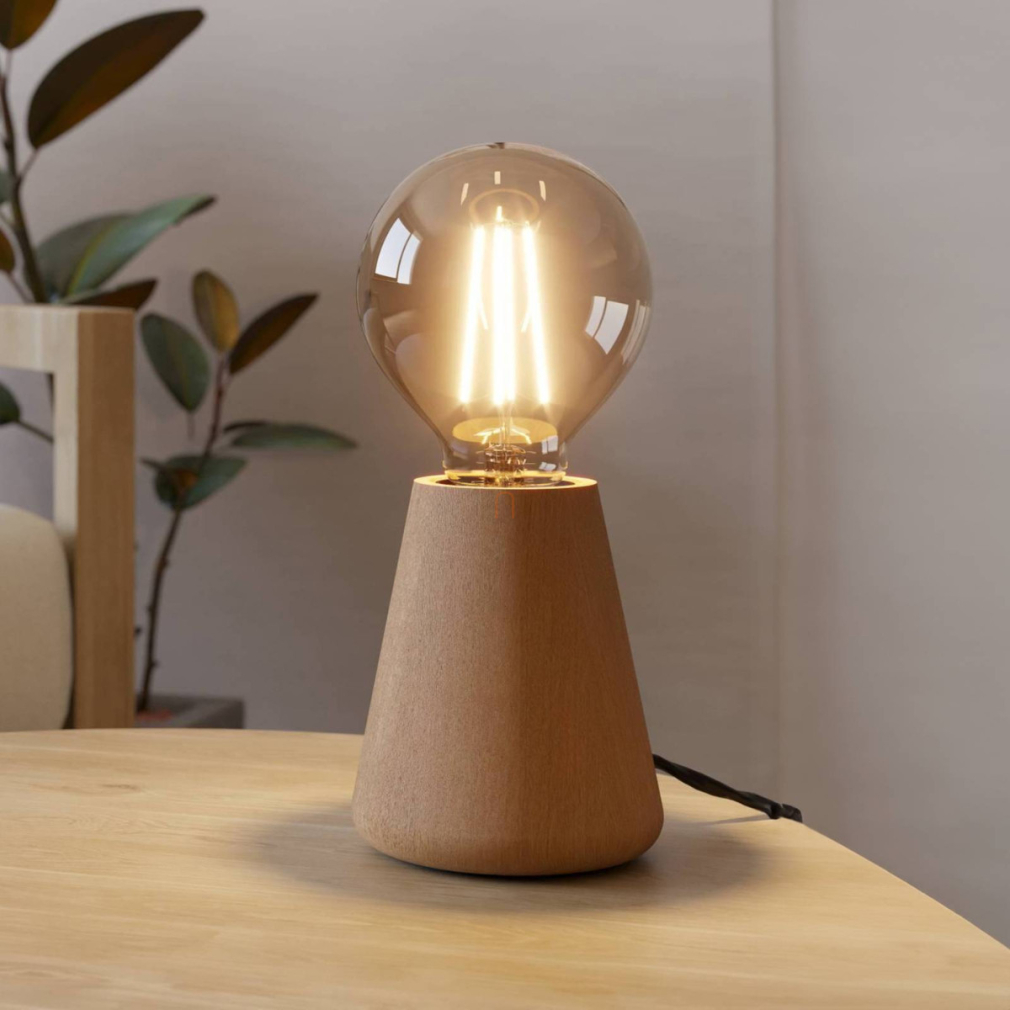 Natúr asztali lámpa világos árnyalatban, 10 cm - Asby Eglo 44014, 1xE27 foglalattal, 220-240 V