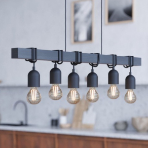   Függesztett lámpa hat foglalattal, fekete - Townshend Eglo 44062