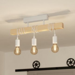   Mennyezeti lámpa három foglalattal, fehér-fa színű - Townshend Eglo 44082