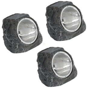   Kültéri napelemes LED lámpa, szikla alakú 3 darabos - Stazzone Eglo 48505, 3x4x0,06 W, 1,2 V, IP44