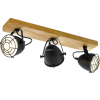 Spot lámpa három foglalattal, fekete-fa színű - Gatebeck Eglo 49078