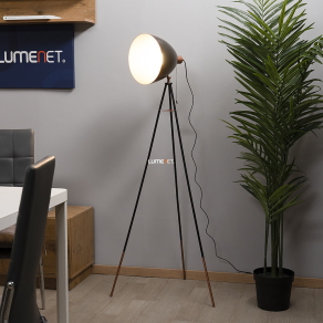   Háromlábú állólámpa loft stílusban, vörösréz színben, 136 cm - Chester Eglo 49386, húzókapcsoló, 1xE27 foglalattal