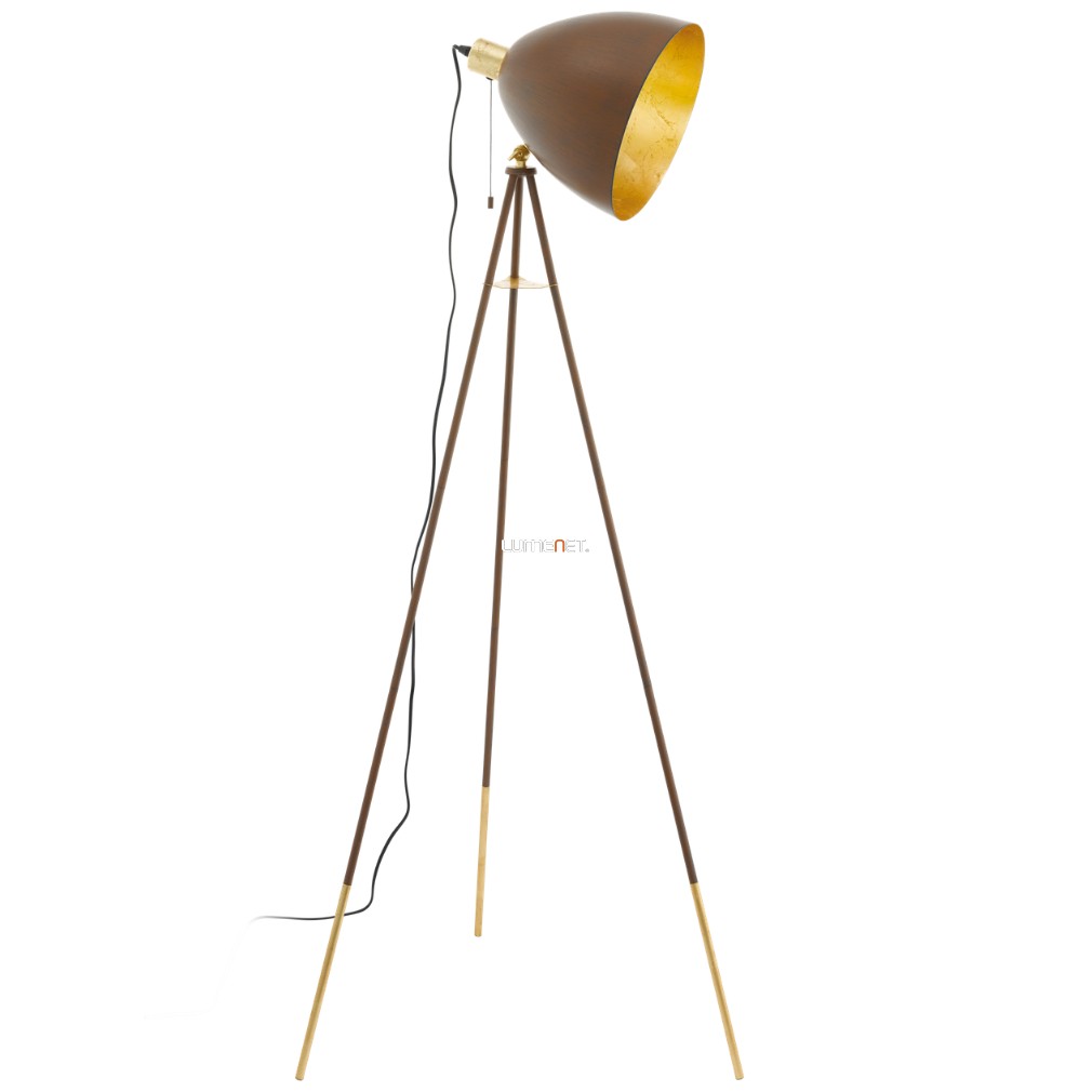 Húzókapcsolós állólámpa, 135,5 cm, barna-arany színű (Chester)