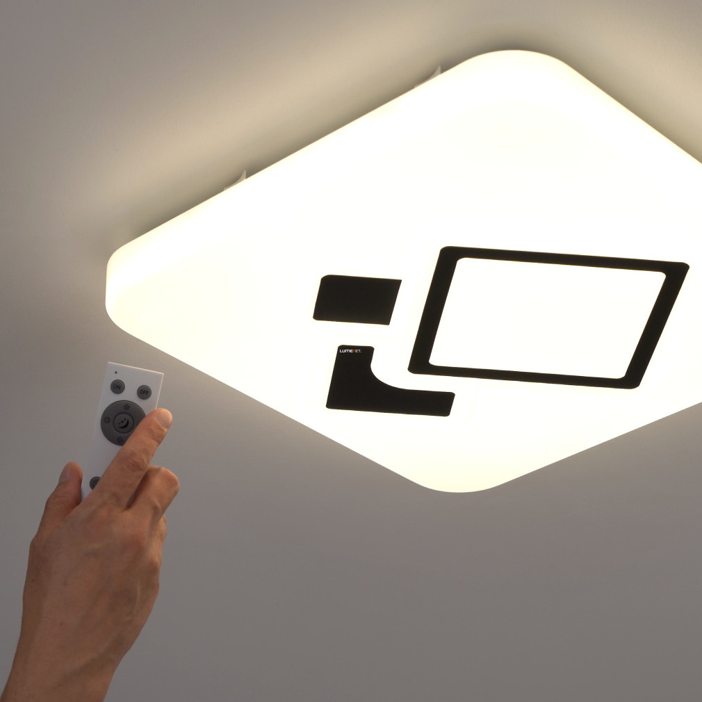 Távirányítós mennyezeti LED lámpa 4x1,45 W, hideg-melegfehér, fehér-fekete (Espartaco)