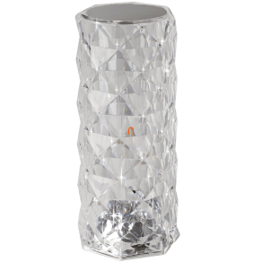   Szabályozható RGB LED kristály lámpa 21cm, műanyag - Lucignano Eglo 75816, kristály hatású műanyag, újratölthető, érintőkapcsolós, 0,6 W