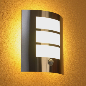   Kültéri fali lámpa mozgásérzékelővel, ezüst-fehér - City Eglo 88142