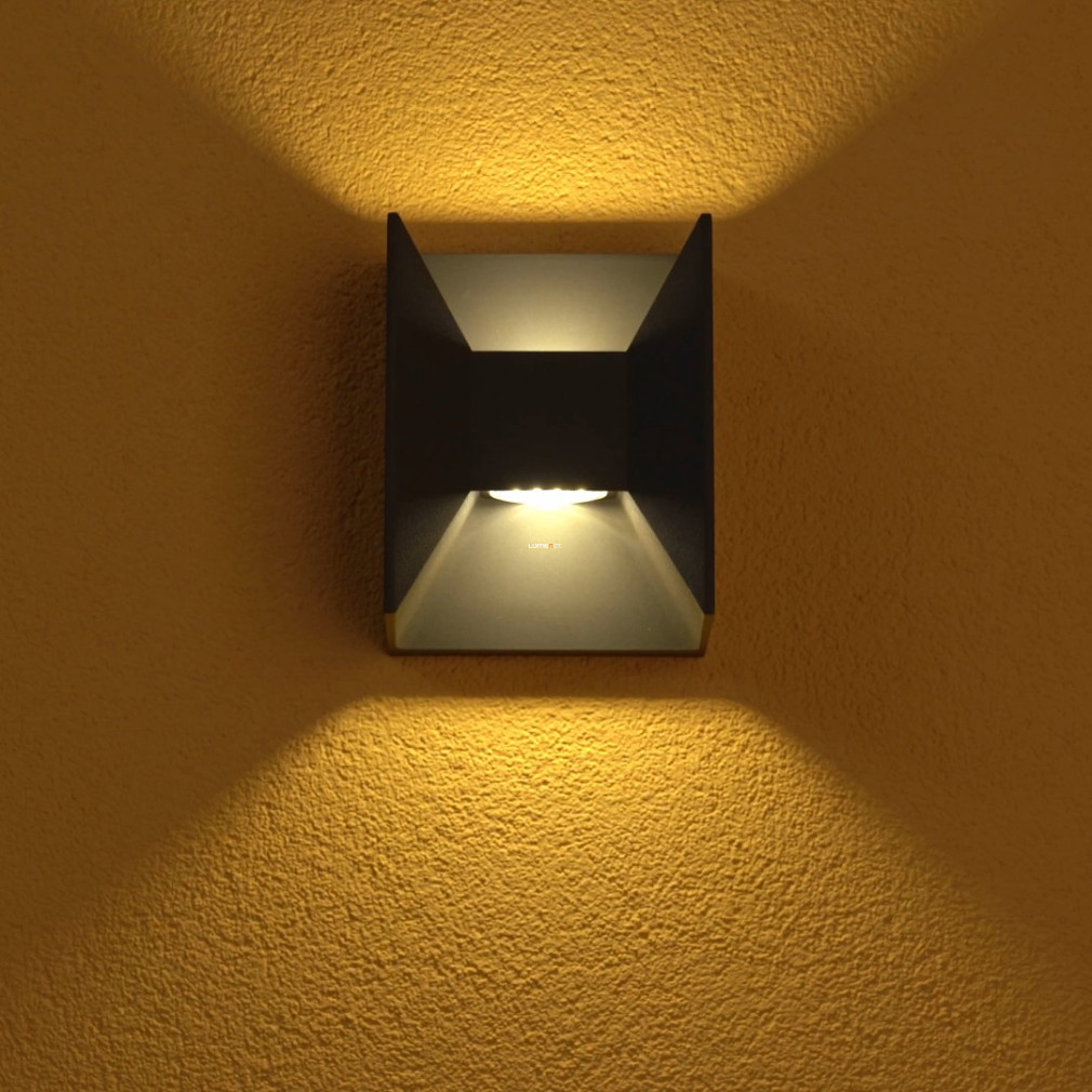 Kültéri fali LED lámpa 5 W, melegfehér, szürke színű (Morino)