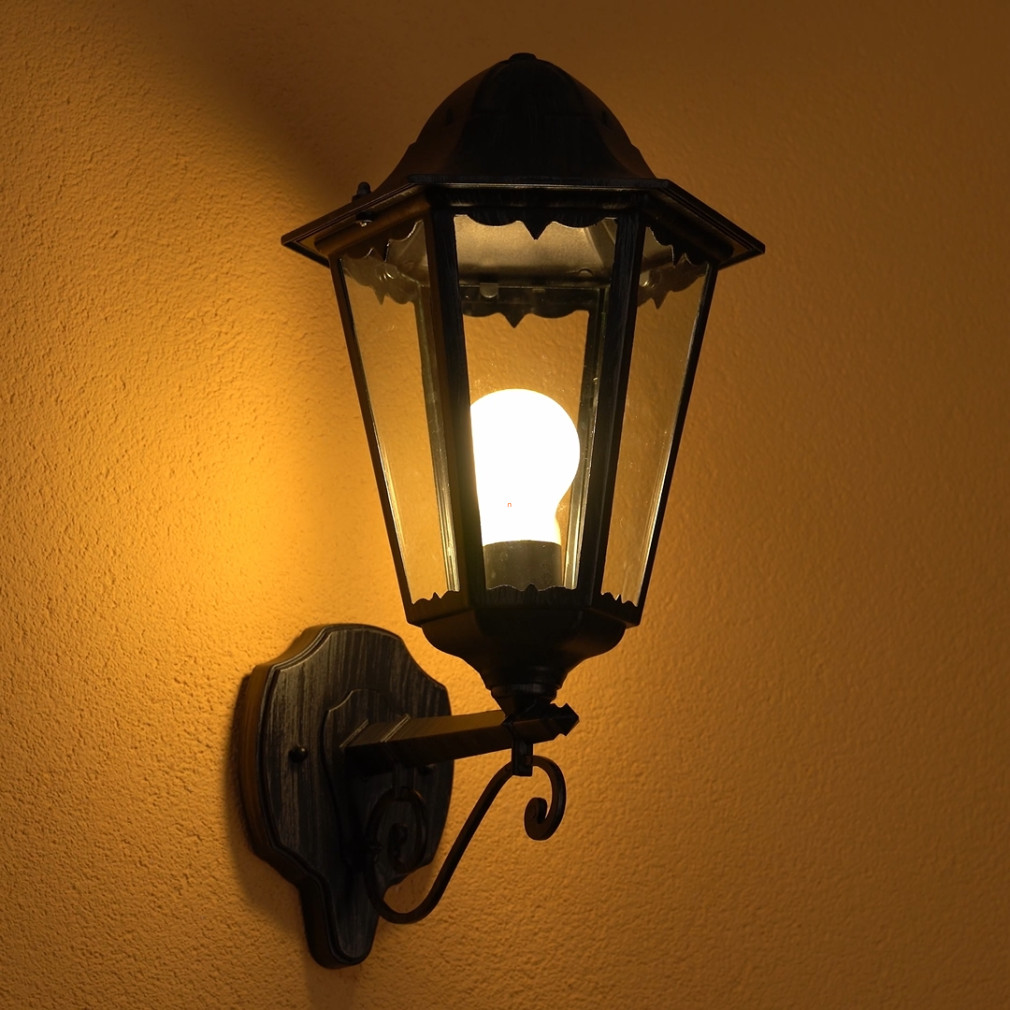 Sarokra szerelhető kültéri fali lámpa, fekete-antikolt (Navedo)