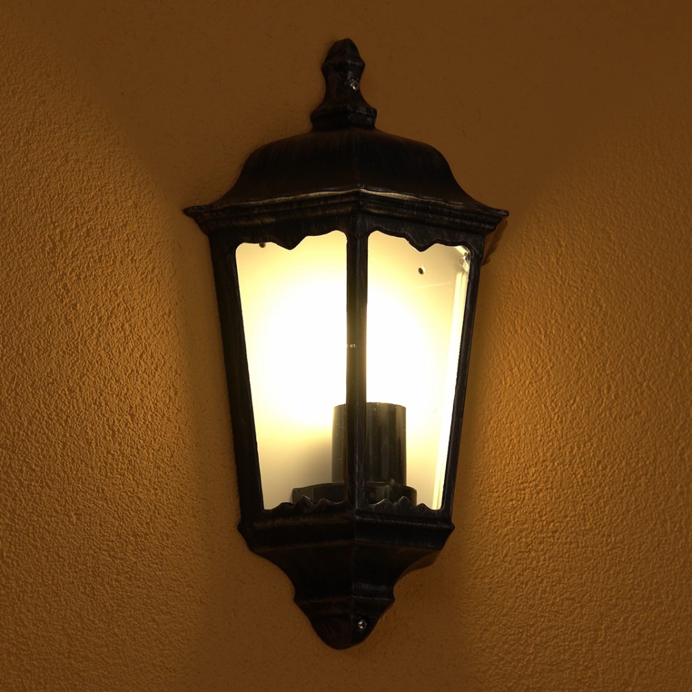 Kültéri fali lámpa, fekete-áttetsző (Navedo)