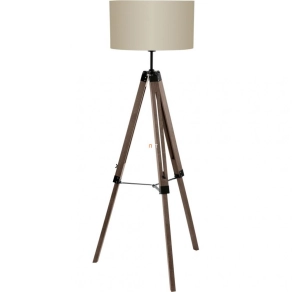   Állólámpa, 150 cm, barna-fa színű - Lantada Eglo 94326, zsinórkapcsoló, textil, 1xE27 foglalattal