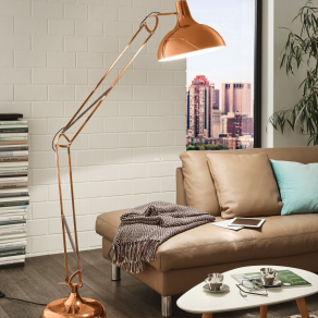   Állólámpa talpkapcsolóval, 190 cm, vörösréz - Borgillio Eglo 94705, 1xE27 foglalattal