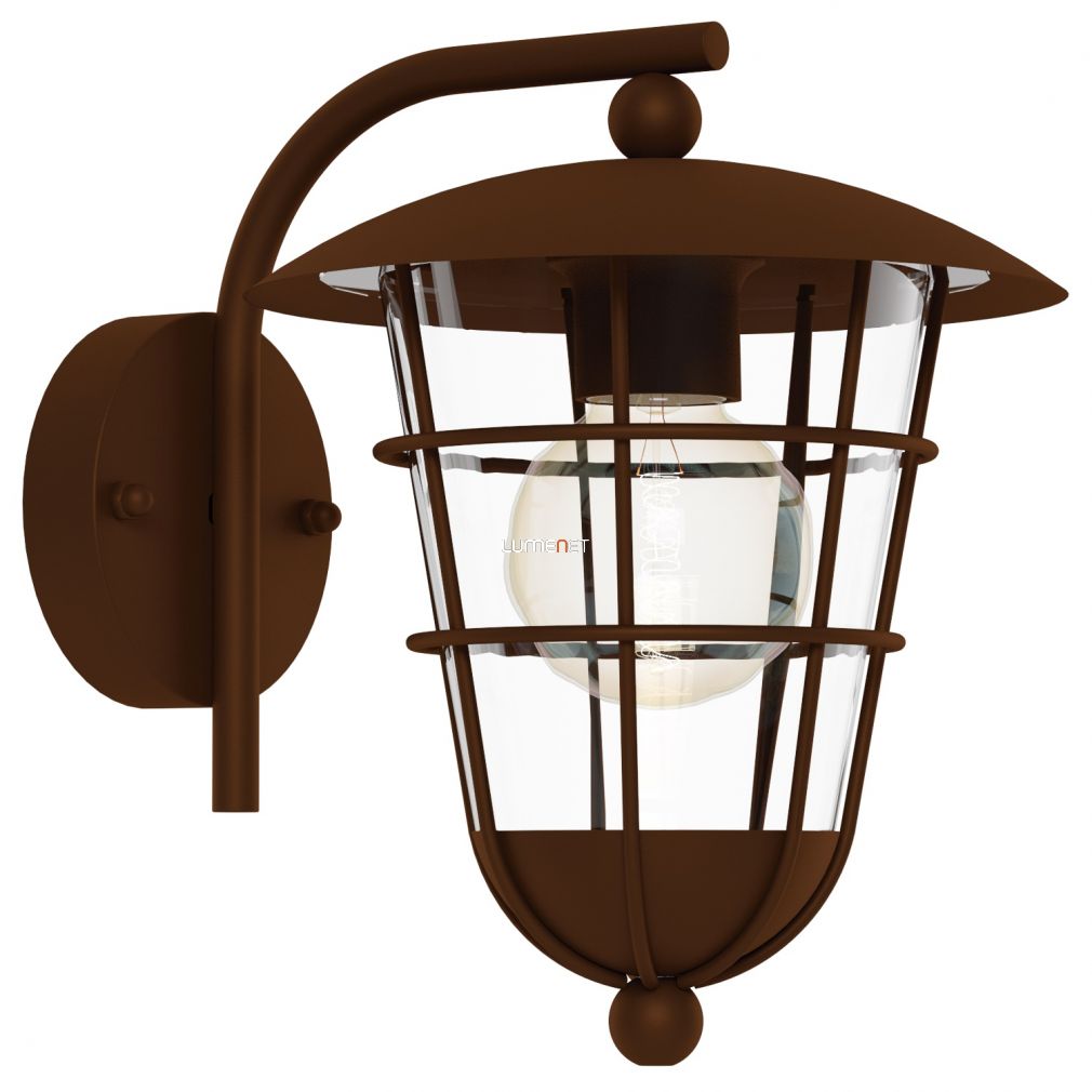 Sarokra szerelhető kültéri fali lámpa, barna-áttetsző (Pulfero)