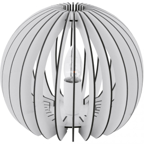   Asztali lámpa, kontúrozott fehér gömb, 22 cm - Cossano Eglo 94949, 1xE27 foglalattal