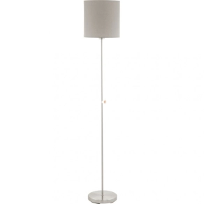   Állólámpa talpkapcsolóval, 158 cm, barna-ezüstszínű - Pasteri Eglo 95167, textil, 1xE27 foglalattal