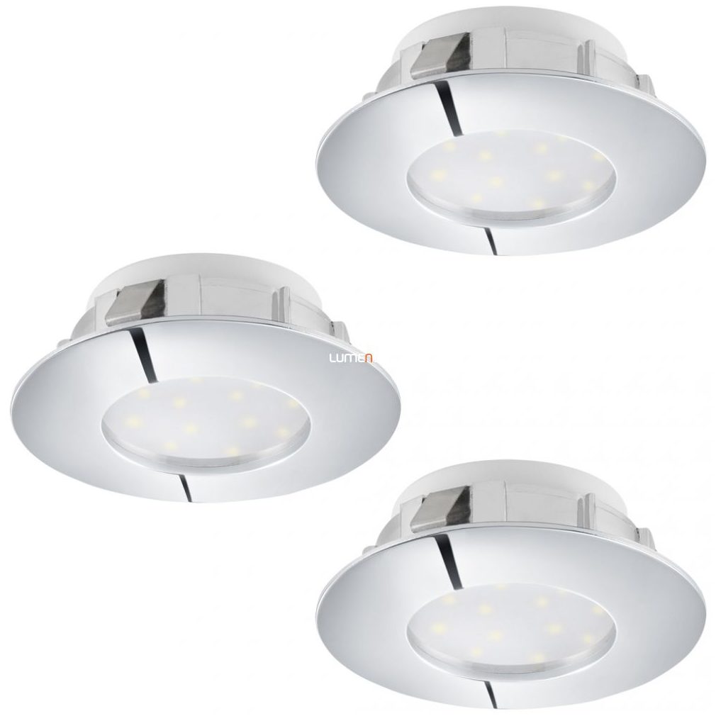 Szabályozható süllyesztett LED spotlámpa, kerek 18 W, melegfehér, króm, 3 darabos (Pineda)
