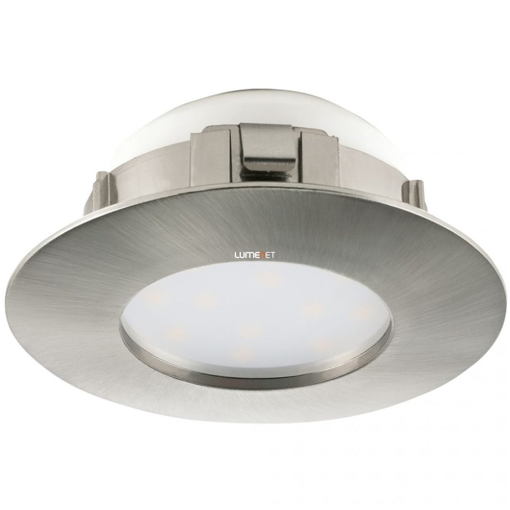 Süllyesztett LED spotlámpa, kerek 6 W, melegfehér, 7,8 cm, nikkel színű (Pineda)