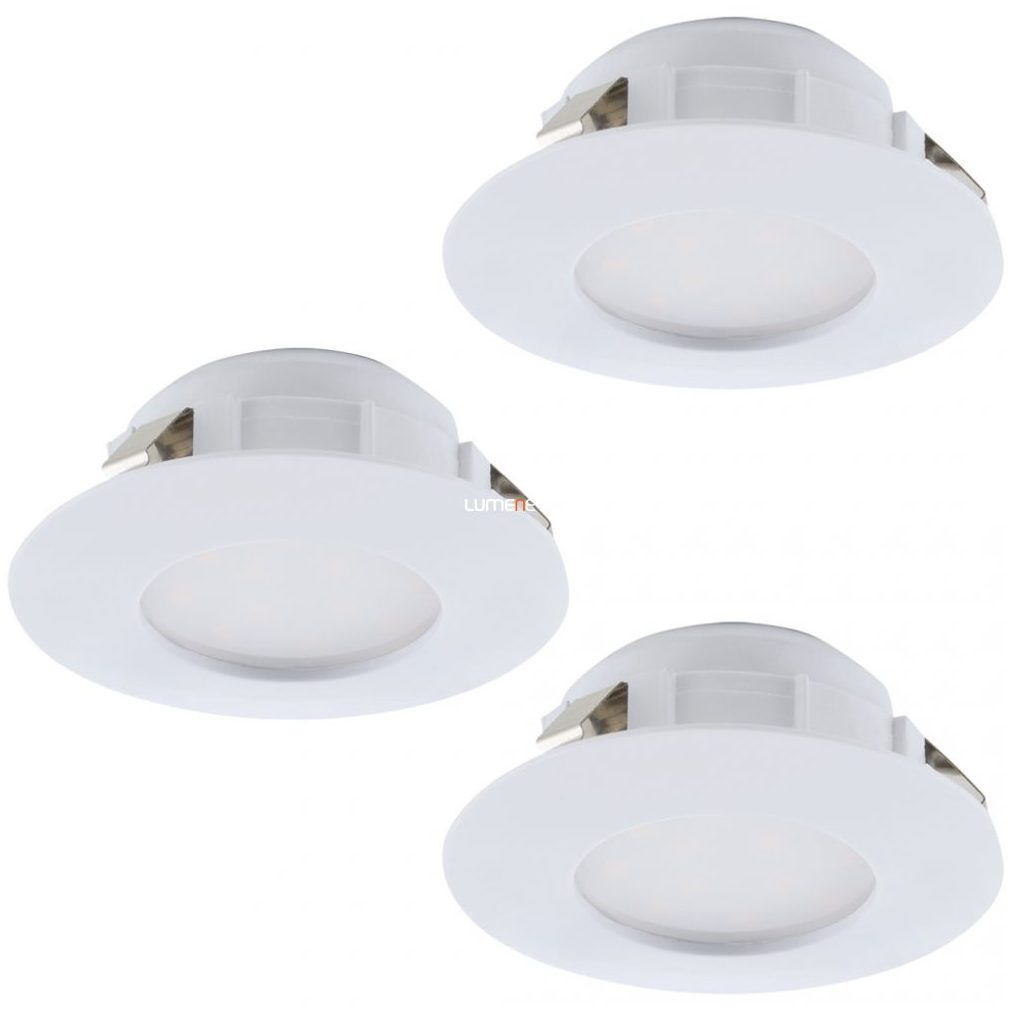Süllyesztett LED spotlámpa, kerek 18 W, melegfehér, 7,8 cm, fehér, 3 darabos (Pineda)