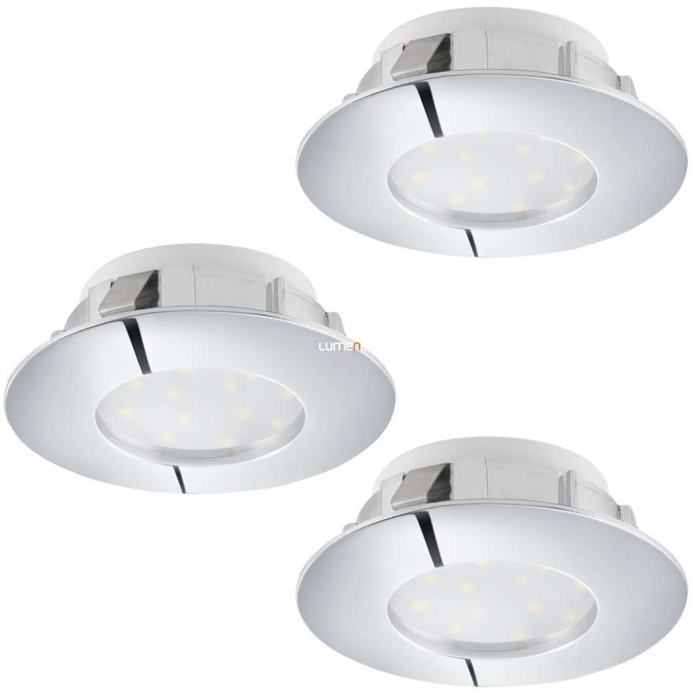 Süllyesztett LED spot lámpa, kerek 18 W, melegfehér, 7,8 cm, króm, 3 darabos - Pineda Eglo 95822