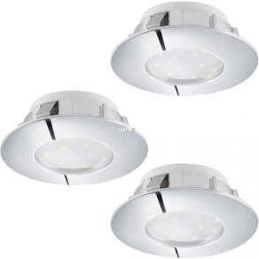   Süllyesztett LED spot lámpa, kerek 18 W, melegfehér, 7,8 cm, króm, 3 darabos - Pineda Eglo 95822