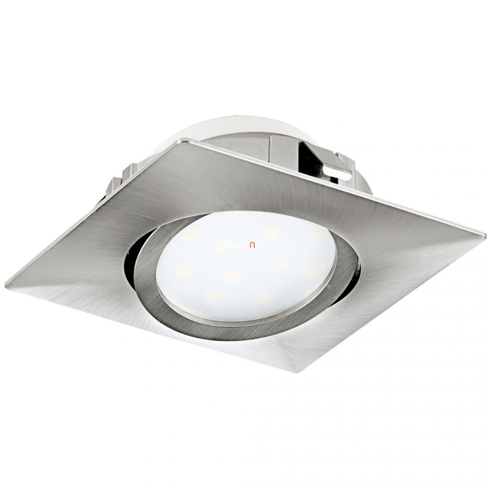 Süllyesztett LED spotlámpa, szögletes 6 W, melegfehér, nikkel színű (Pineda)