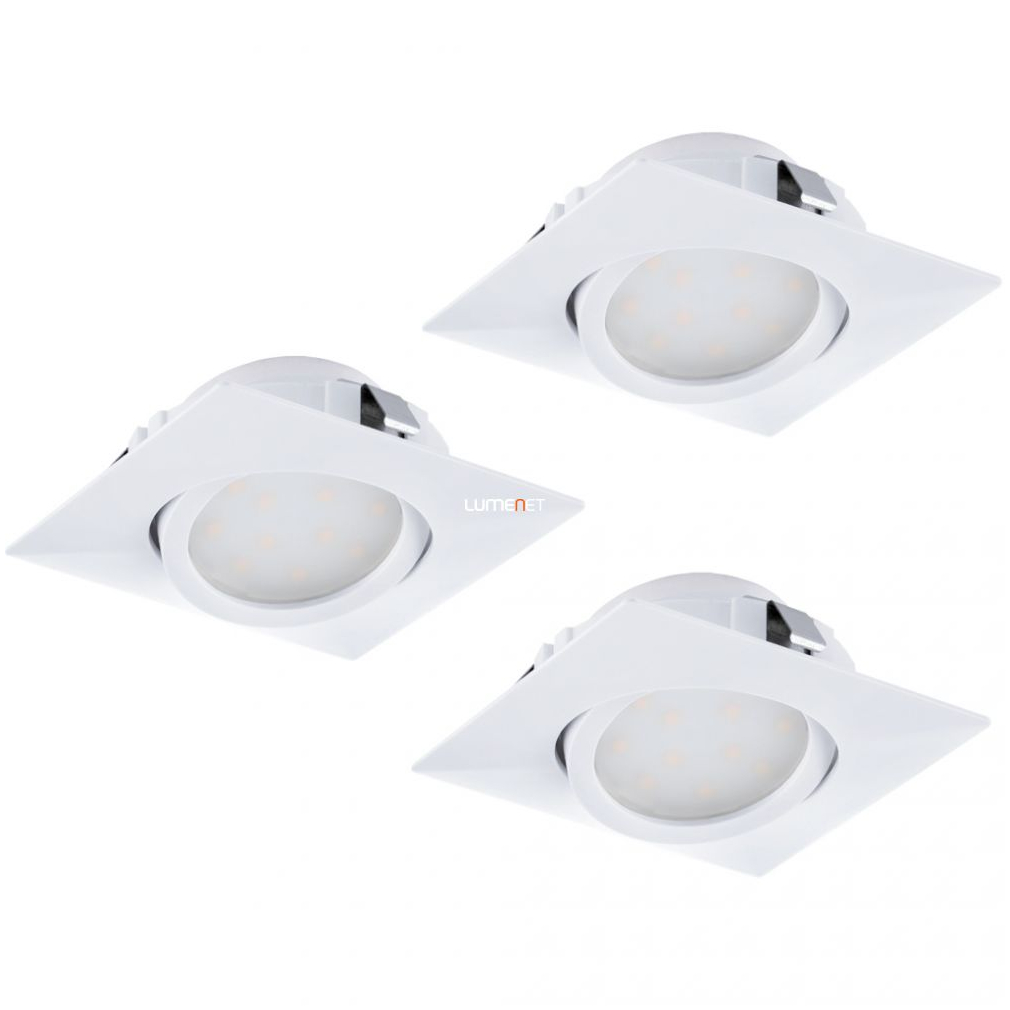 Süllyesztett LED spot lámpa, szögletes 18 W, melegfehér, fehér, 3 darabos - Pineda Eglo 95844