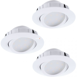   Süllyesztett LED spot lámpa, kerek 18 W, melegfehér, 8,4 cm, fehér, 3 darabos - Pineda Eglo 95851