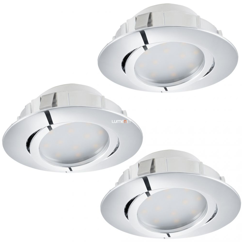 Süllyesztett LED spot lámpa, kerek 18 W, melegfehér, 8,4 cm, króm, 3 darabos - Pineda Eglo 95852