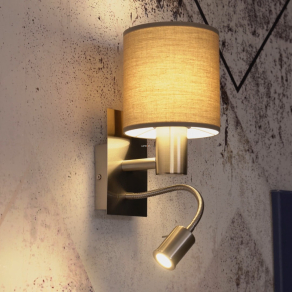   Fali lámpa LED olvasókarral, nikkel-szürke színű - Pasteri Eglo 96478