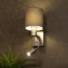 Textil fali lámpa LED olvasókarral - Pasteri Eglo 96481