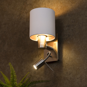   Fali lámpa LED olvasókarral fehér-vörösréz színben - Pasteri Eglo 96484