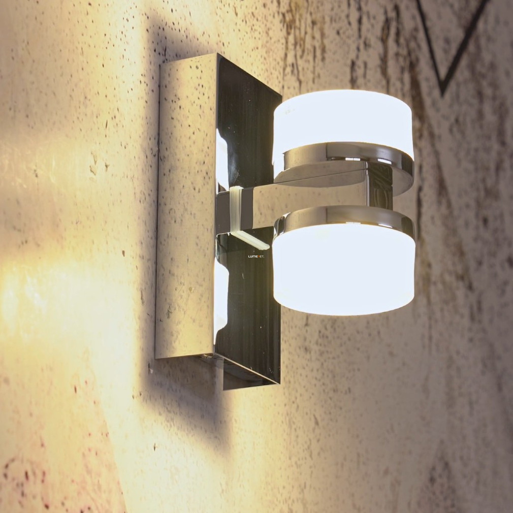 Szabályozható fürdőszobai fali LED lámpa 14,4 W, melegfehér, 7x15,5 cm, fehér-ezüstszínű (Romendo)