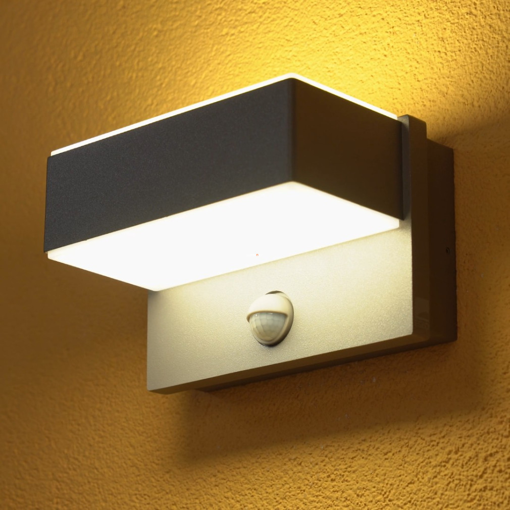 Mozgásérzékelős kültéri fali LED lámpa 11,2 W, melegfehér, ezüst-fehér színű (Azzinano)