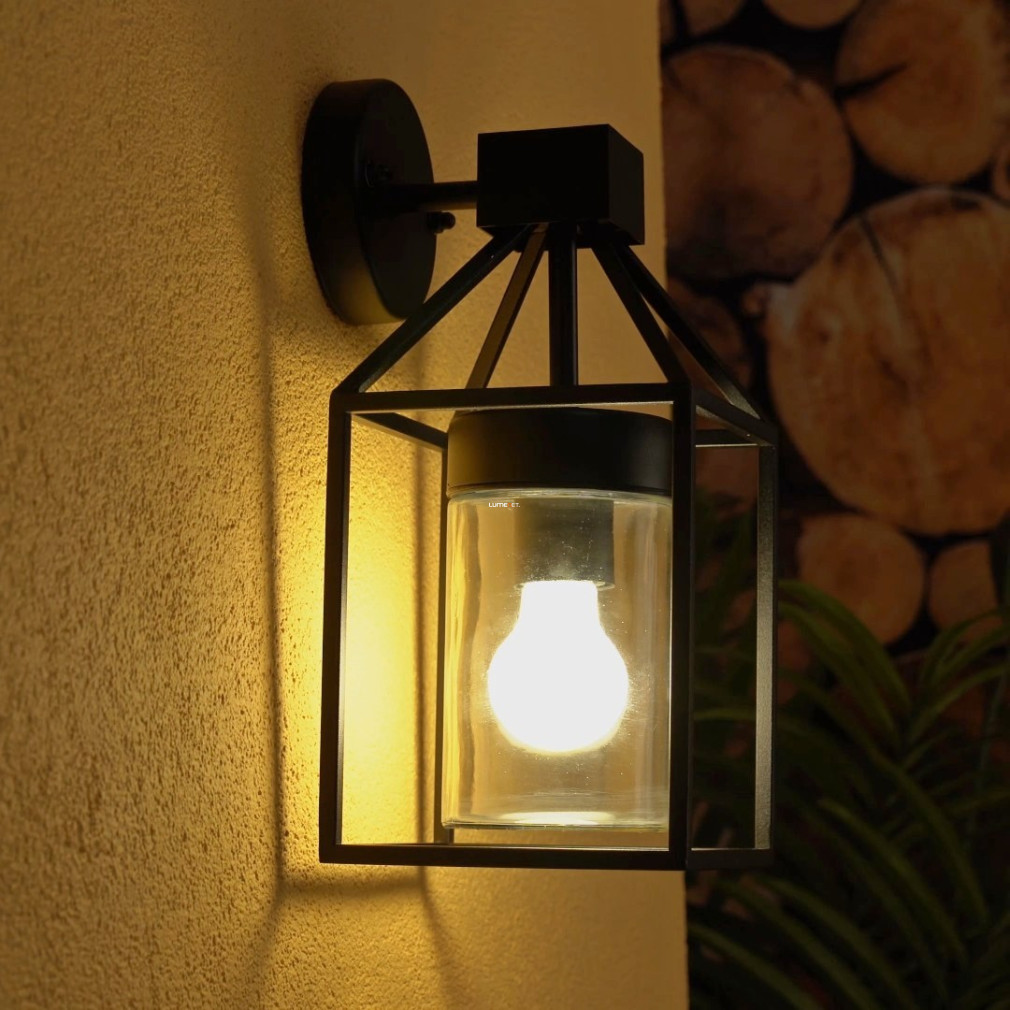Kültéri fali lámpa, fekete-áttetsző (Trecate)