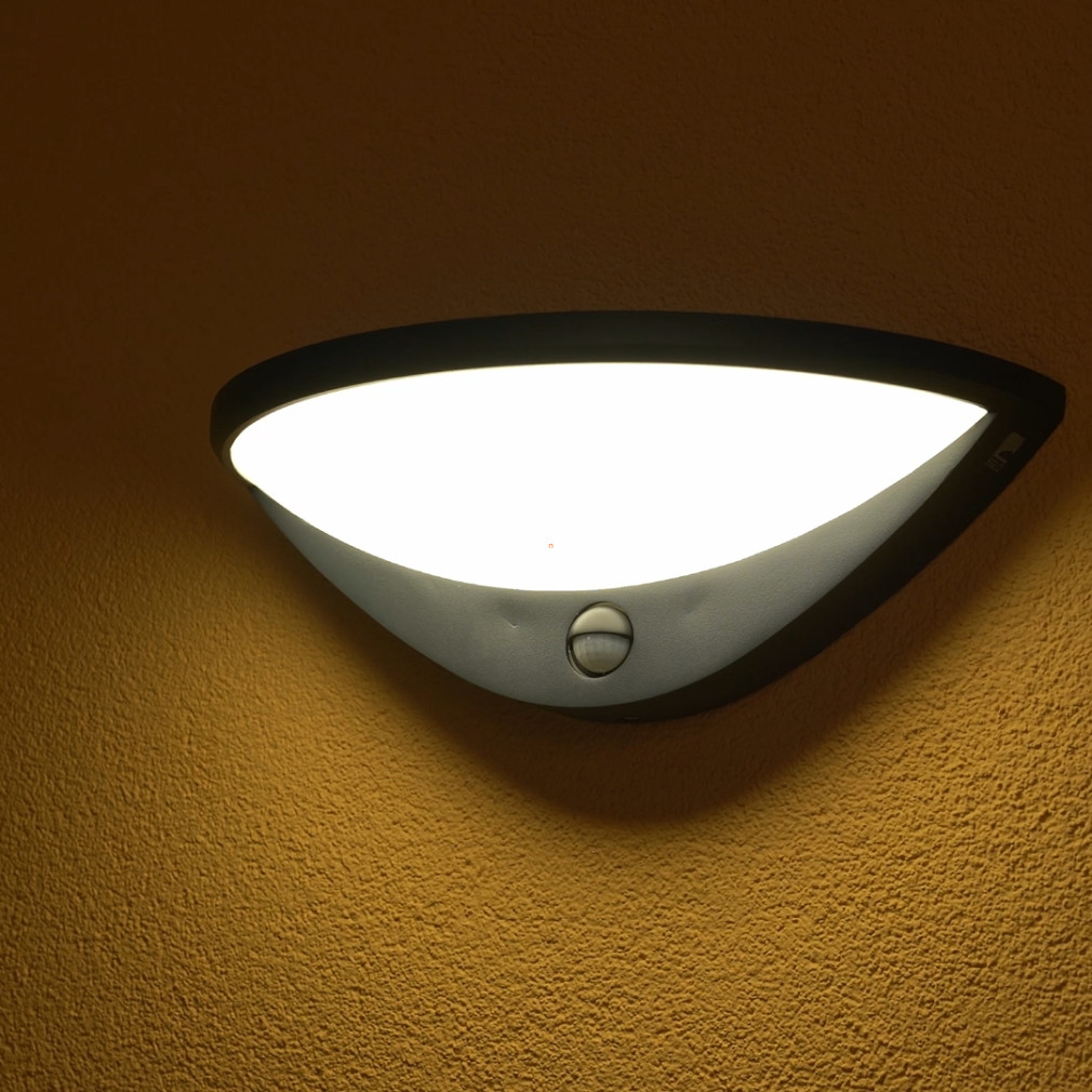 Mozgásérzékelős kültéri fali LED lámpa, antracit (Belcreda)