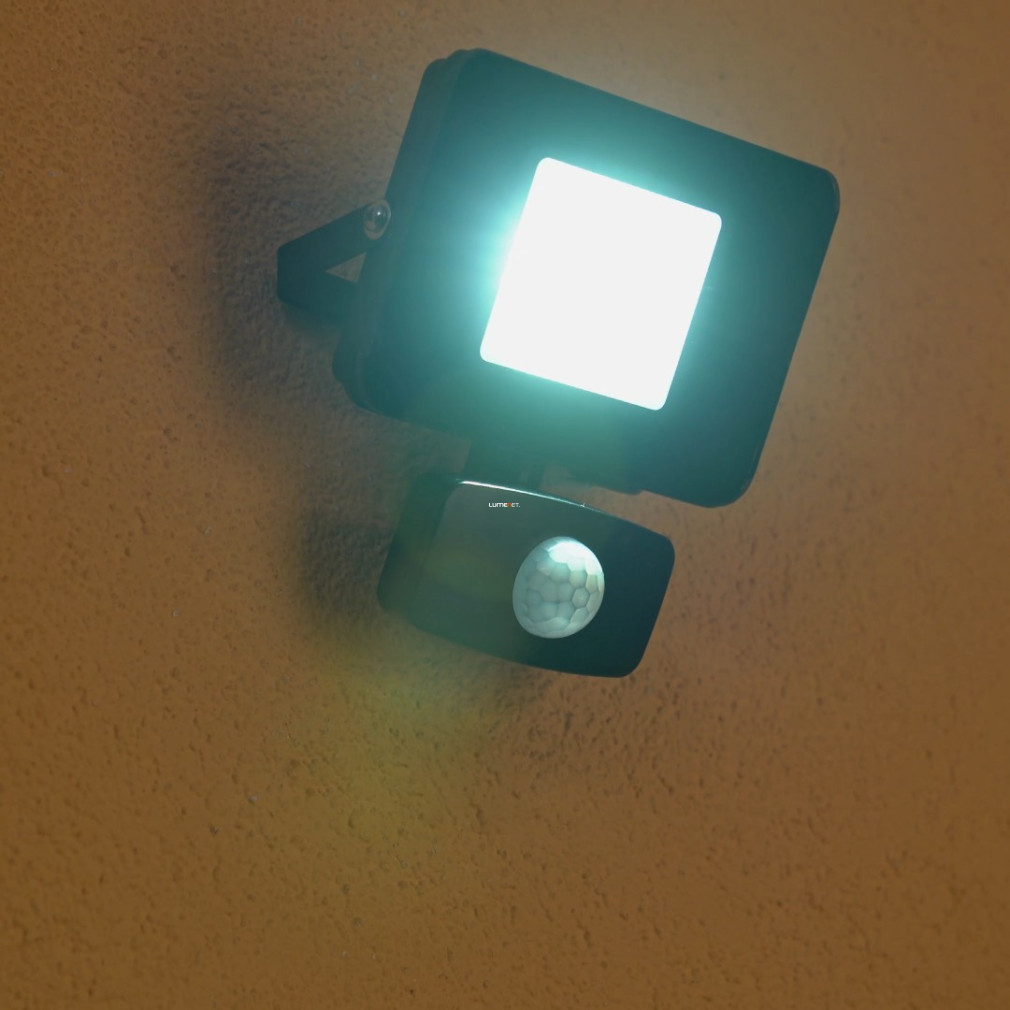 Mozgásérzékelős LED reflektor 10 W, hidegfehér, fekete (Faedo)