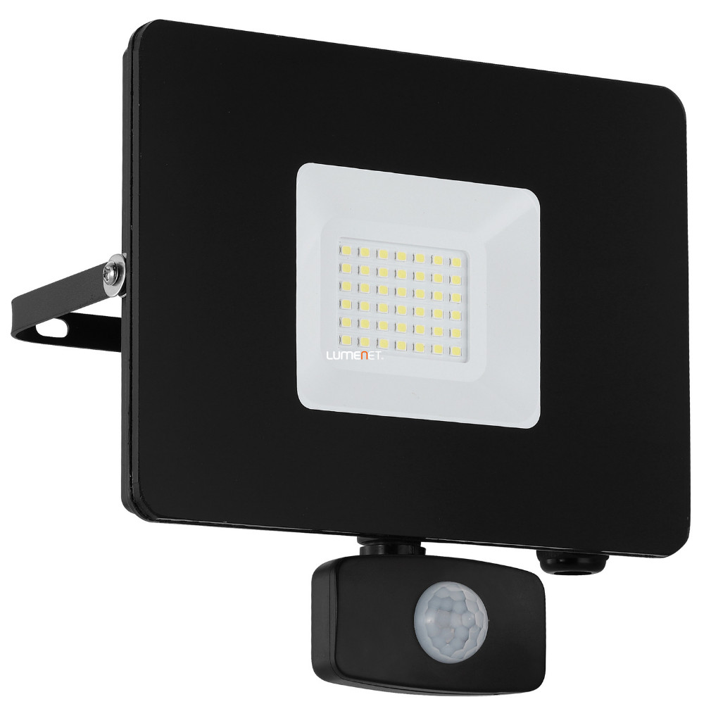 Mozgásérzékelős LED reflektor 30 W, hidegfehér, fekete (Faedo)