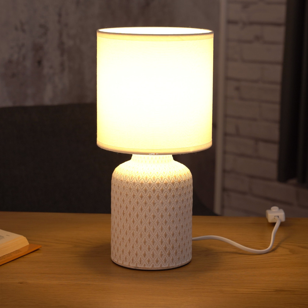 Mintás éjjeli lámpa barna színben, 32 cm - Bellariva Eglo 97773, 1xE14 foglalattal