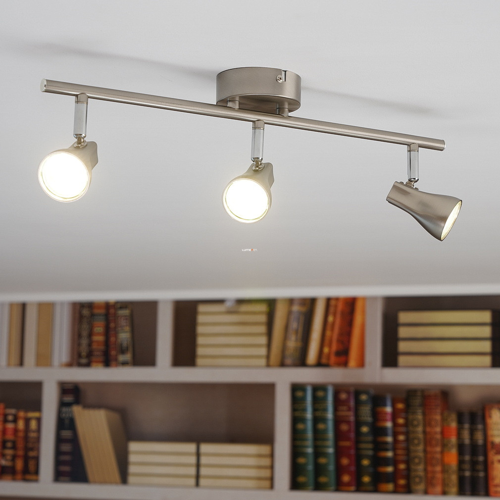 LED spot lámpa 9 W, melegfehér, 48x8 cm, nikkel színű - Tiberio Eglo 97824