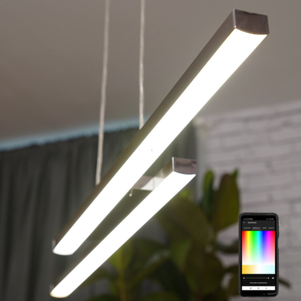 Szabályozható függesztett LED lámpa 34 W, hideg-melegfehér, nikkel színű (Fraioli RGBW)