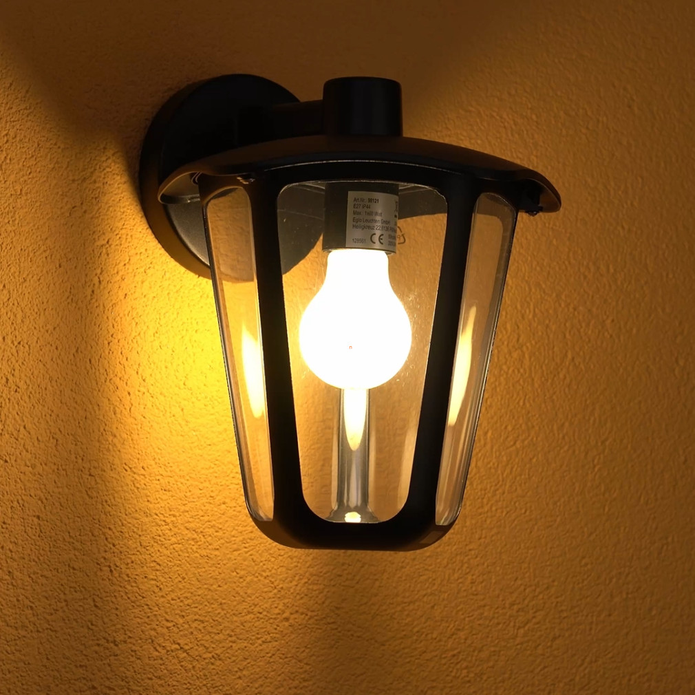 Kültéri fali lámpa, fekete-áttetsző (Monreale)