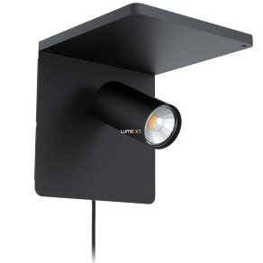   Fali lámpa vezeték nélküli töltővel, fekete - Ciglie Eglo 98263