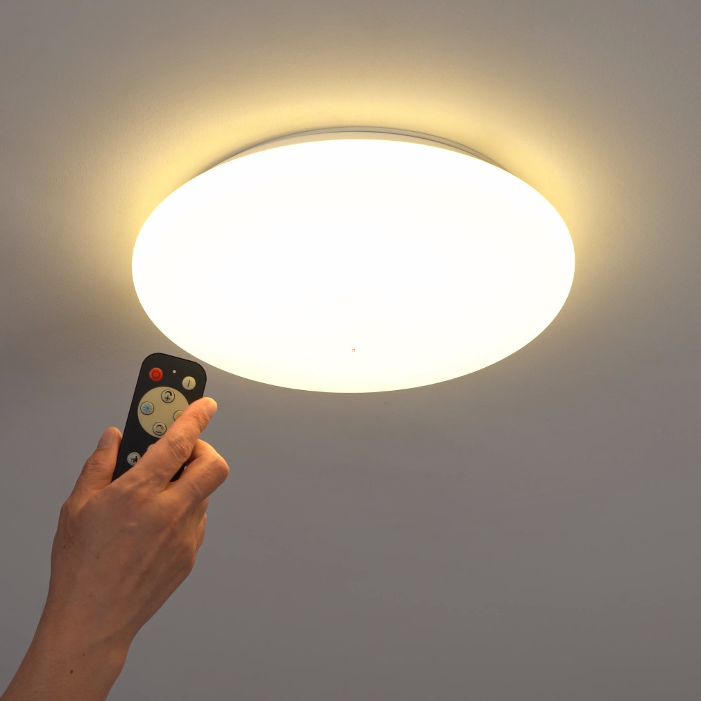 Kristály hatású távirányítós mennyezeti LED lámpa 12 W, hideg-melegfehér, fehér színű (Frania)