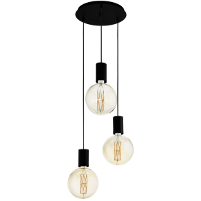   Függesztett lámpa három foglalattal, 33 cm, fekete - Pozueta Eglo 98663