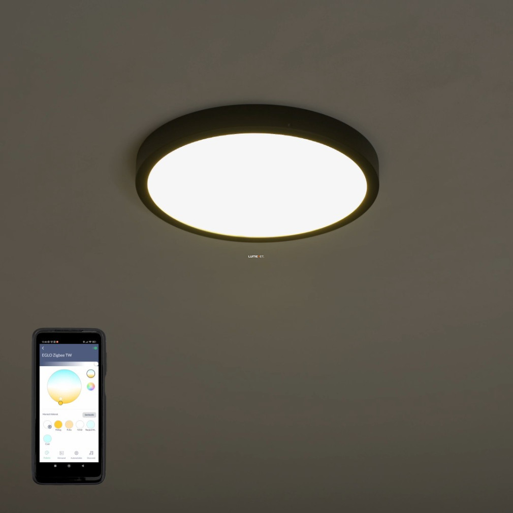 Szabályozható mennyezeti LED lámpa 19,5 W, hideg-melegfehér, fekete-fehér színű (Fueva)
