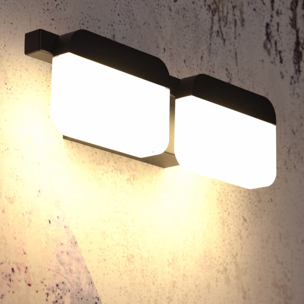 Fali LED lámpa 2x4,5 W, melegfehér, fekete-áttetsző (Ervidel)