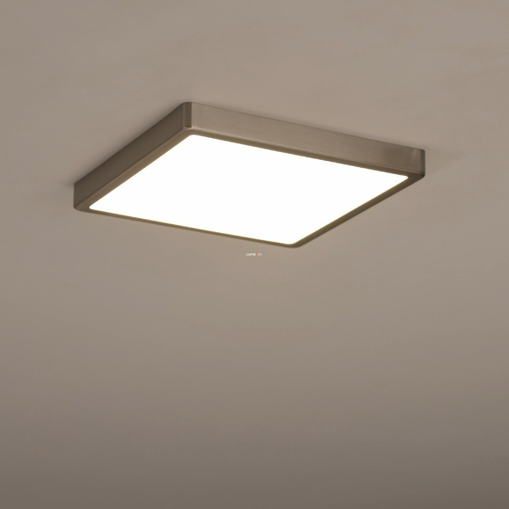 Mennyezeti LED lámpa, szögletes, 20 W, melegfehér, nikkel-fehér színű (Fueva)