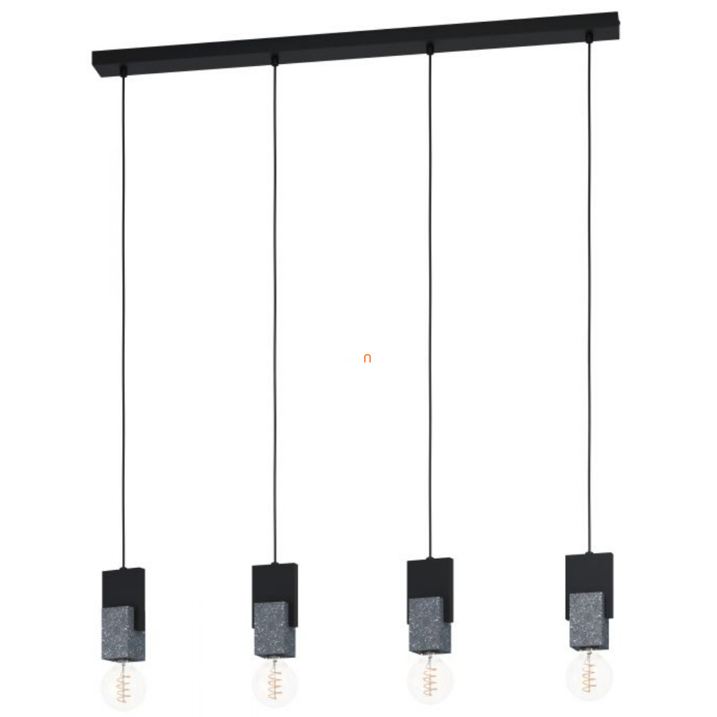 Függesztett lámpa négy foglalattal, fekete-szürke-fehér színű (Lobatia)