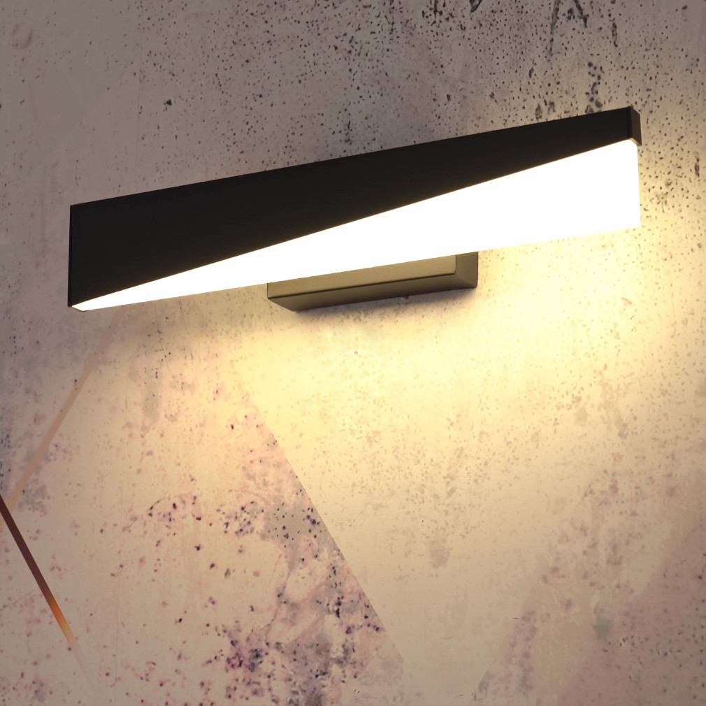 Fali LED lámpa 9 W, melegfehér, fekete-opál (Isidro)