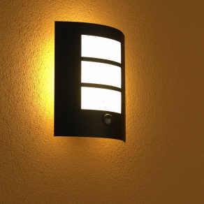   Kültéri mozgásérzékelős fali lámpa, fekete-fehér - City Eglo 99568