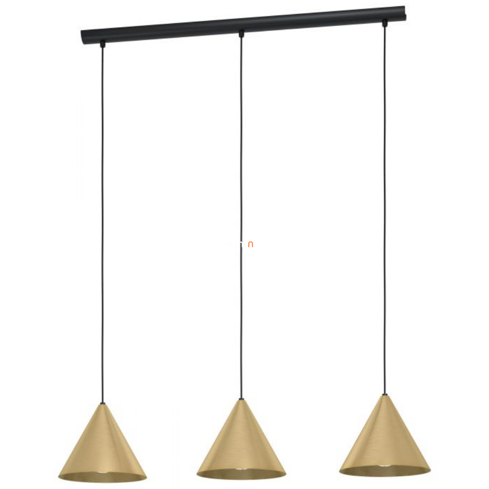 Függesztett lámpa három foglalattal, fekete-sárgaréz-arany színű (Narices)